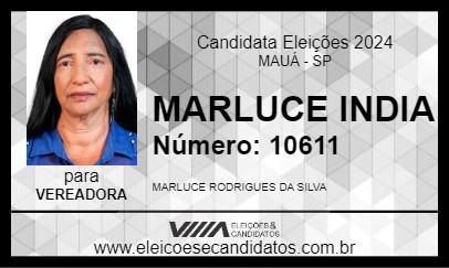 Candidato MARLUCE INDIA 2024 - MAUÁ - Eleições