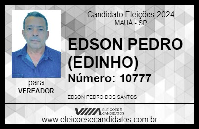 Candidato EDSON PEDRO (EDINHO) 2024 - MAUÁ - Eleições