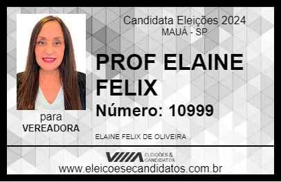 Candidato PROF ELAINE FELIX 2024 - MAUÁ - Eleições