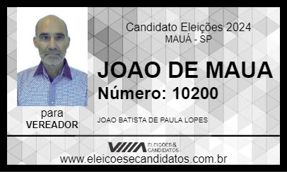 Candidato JOAO DE MAUA 2024 - MAUÁ - Eleições