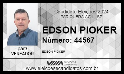 Candidato EDSON PIOKER 2024 - PARIQUERA-AÇU - Eleições