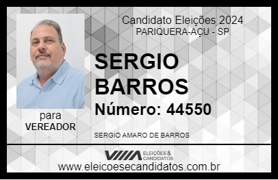 Candidato SERGIO BARROS 2024 - PARIQUERA-AÇU - Eleições