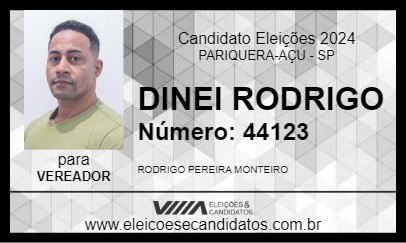 Candidato DINEI RODRIGO 2024 - PARIQUERA-AÇU - Eleições