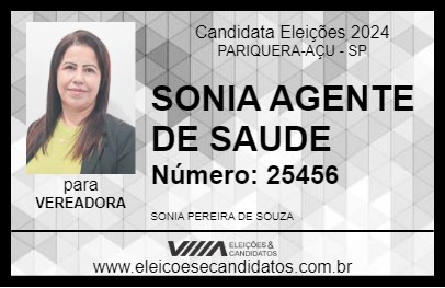 Candidato SONIA AGENTE DE SAUDE 2024 - PARIQUERA-AÇU - Eleições