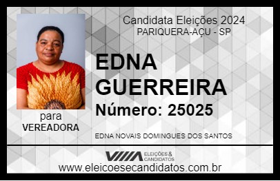 Candidato EDNA GUERREIRA 2024 - PARIQUERA-AÇU - Eleições