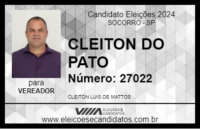 Candidato CLEITON DO PATO 2024 - SOCORRO - Eleições