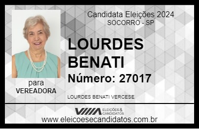 Candidato LOURDES BENATI 2024 - SOCORRO - Eleições