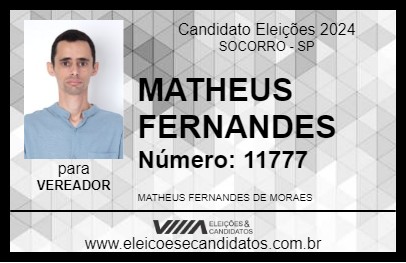 Candidato MATHEUS FERNANDES 2024 - SOCORRO - Eleições