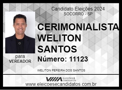 Candidato CERIMONIALISTA WELITON SANTOS 2024 - SOCORRO - Eleições