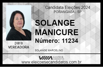 Candidato SOLANGE MANICURE 2024 - PORANGABA - Eleições