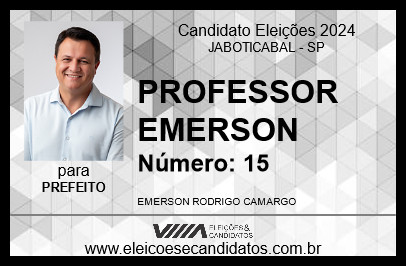 Candidato PROFESSOR EMERSON 2024 - JABOTICABAL - Eleições