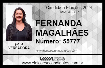 Candidato FERNANDA MAGALHÃES 2024 - TAIAÇU - Eleições