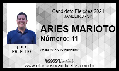 Candidato ARIES MARIOTO 2024 - JAMBEIRO - Eleições