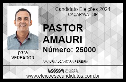 Candidato PASTOR AMAURI 2024 - CAÇAPAVA - Eleições