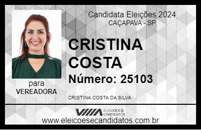 Candidato CRISTINA COSTA 2024 - CAÇAPAVA - Eleições