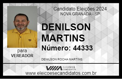 Candidato DENILSON MARTINS 2024 - NOVA GRANADA - Eleições