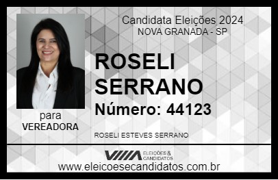 Candidato ROSELI SERRANO 2024 - NOVA GRANADA - Eleições