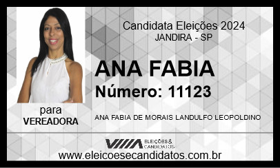 Candidato ANA FABIA 2024 - JANDIRA - Eleições