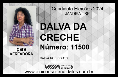 Candidato DALVA DA CRECHE 2024 - JANDIRA - Eleições