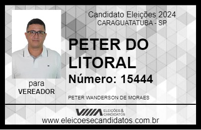 Candidato PETER DO LITORAL 2024 - CARAGUATATUBA - Eleições