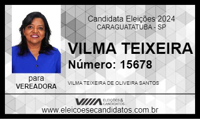 Candidato VILMA TEIXEIRA 2024 - CARAGUATATUBA - Eleições