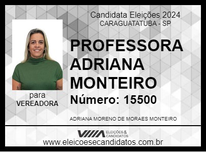 Candidato PROFESSORA ADRIANA MONTEIRO 2024 - CARAGUATATUBA - Eleições