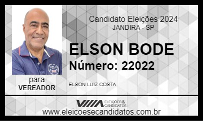 Candidato ELSON BODE 2024 - JANDIRA - Eleições