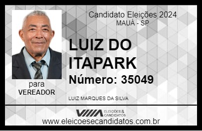 Candidato LUIZ DO ITAPARK 2024 - MAUÁ - Eleições