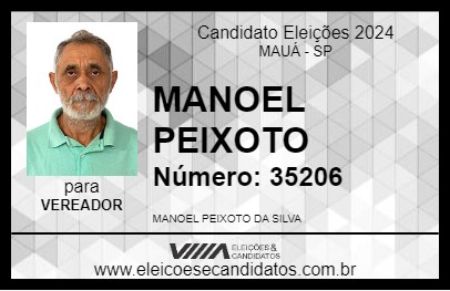 Candidato MANOEL PEIXOTO 2024 - MAUÁ - Eleições