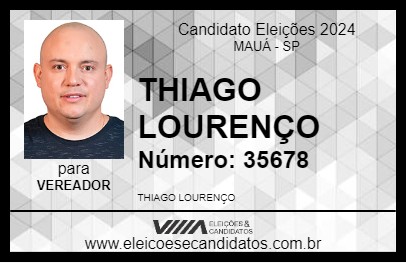 Candidato THIAGO LOURENÇO 2024 - MAUÁ - Eleições