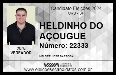 Candidato HELDINHO DO AÇOUGUE 2024 - URU - Eleições