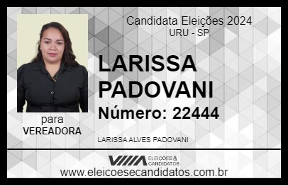 Candidato LARISSA PADOVANI 2024 - URU - Eleições