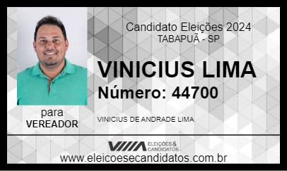 Candidato VINICIUS LIMA 2024 - TABAPUÃ - Eleições