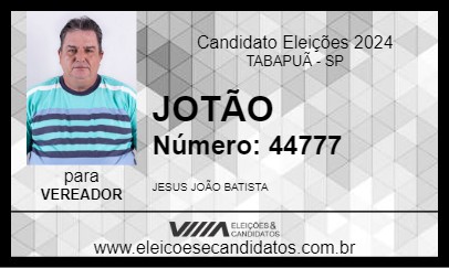 Candidato JOTÃO 2024 - TABAPUÃ - Eleições