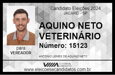 Candidato AQUINO NETO VETERINÁRIO 2024 - JACAREÍ - Eleições