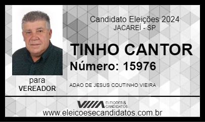 Candidato TINHO CANTOR 2024 - JACAREÍ - Eleições