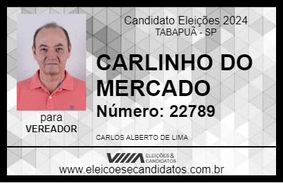 Candidato CARLINHO DO MERCADO 2024 - TABAPUÃ - Eleições