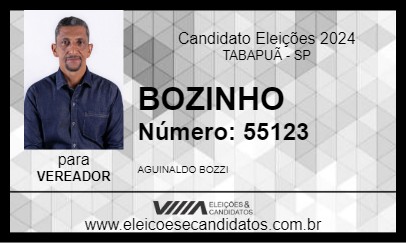 Candidato BOZINHO 2024 - TABAPUÃ - Eleições