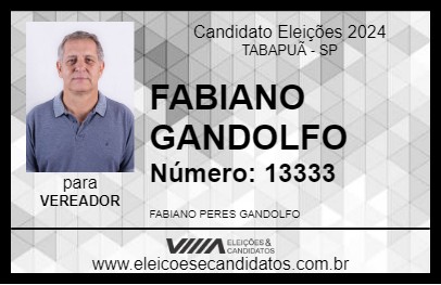 Candidato FABIANO GANDOLFO 2024 - TABAPUÃ - Eleições