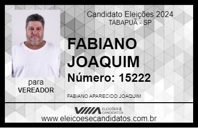 Candidato FABIANO JOAQUIM 2024 - TABAPUÃ - Eleições