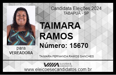 Candidato TAIMARA RAMOS 2024 - TABAPUÃ - Eleições