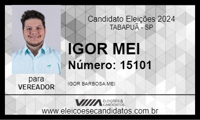 Candidato IGOR MEI 2024 - TABAPUÃ - Eleições