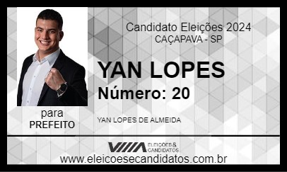 Candidato YAN LOPES 2024 - CAÇAPAVA - Eleições