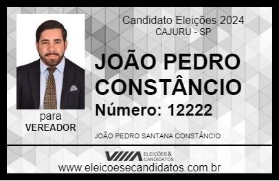 Candidato JOÃO PEDRO CONSTÂNCIO 2024 - CAJURU - Eleições