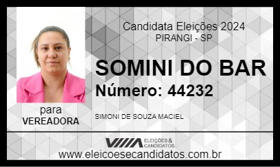 Candidato SIMONI DO BAR 2024 - PIRANGI - Eleições