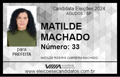 Candidato MATILDE MACHADO 2024 - AGUDOS - Eleições