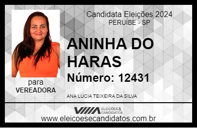 Candidato ANINHA DO HARAS 2024 - PERUÍBE - Eleições