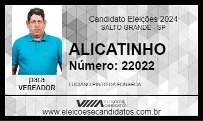 Candidato ALICATINHO 2024 - SALTO GRANDE - Eleições