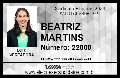 Candidato BEATRIZ MARTINS 2024 - SALTO GRANDE - Eleições