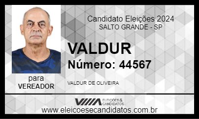 Candidato VALDUR 2024 - SALTO GRANDE - Eleições